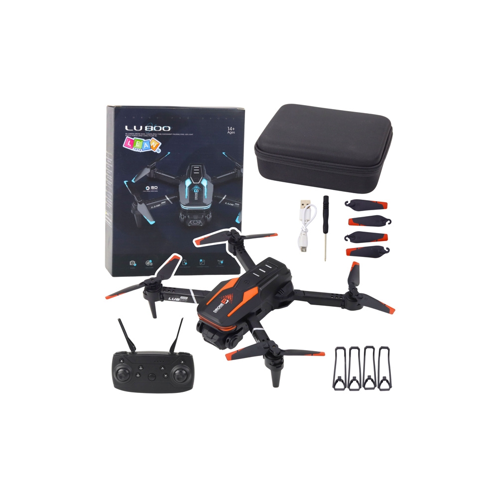 Dron Zdalnie Sterowany LU800 Kamera Światła LED Pomarańczowy