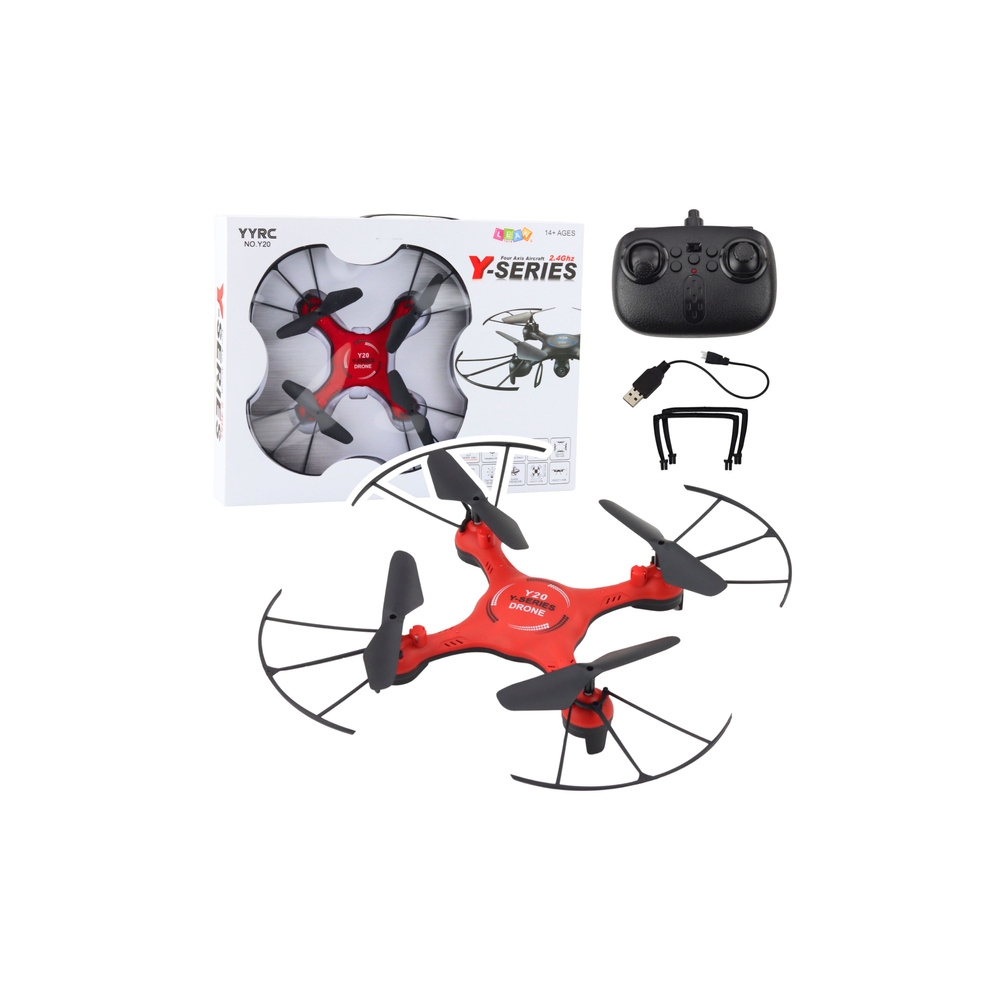 Dronas Y20 UFO, nuotoliniu būdu valdomas, šviečia, sukasi 360°, raudonas-Žaislai, Auto ir transporto žaislai, Dronai-e-vaikas
