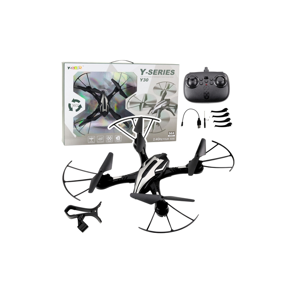 Dronas Y30 Nuotoliniu būdu valdomas LED žibintai Lengvas giroskopas 360° pasukimas