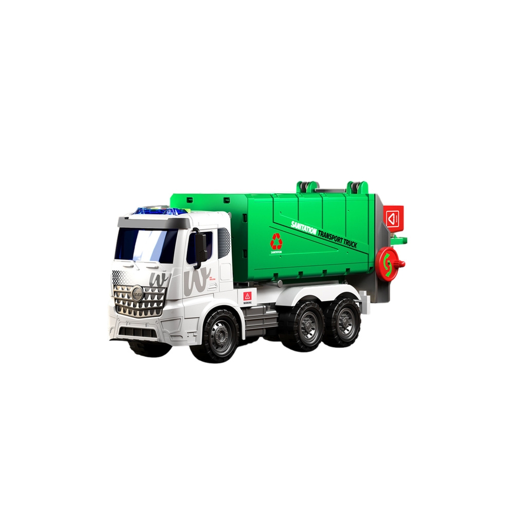 Didelis šiukšliavežis, kėlimo funkcija, 2 konteineriai, šviesos ir garsai, žalia, 1:10-Žaislai, Auto ir transporto žaislai, Maši
