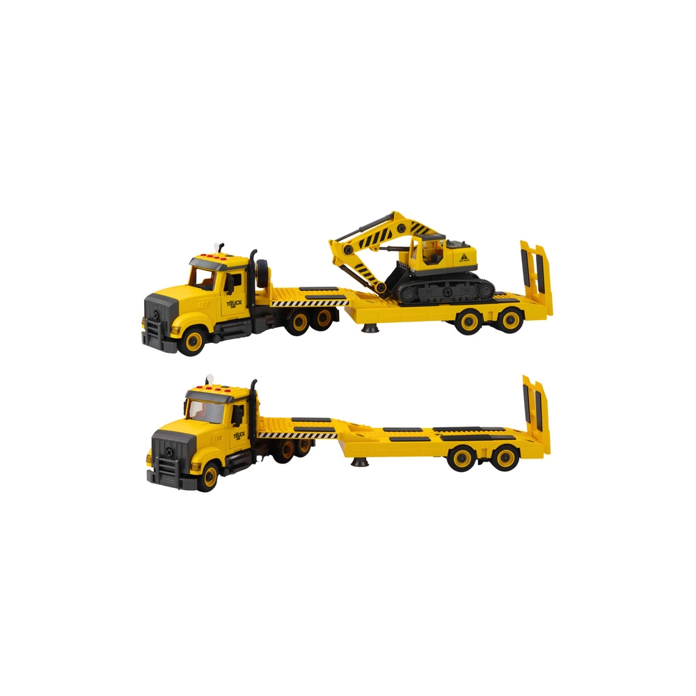 Sunkvežimis DIY Caterpillar su ekskavatoriumi žibintai garsai, geltonas-Žaislai, Auto ir transporto žaislai, Traktoriai-e-vaikas