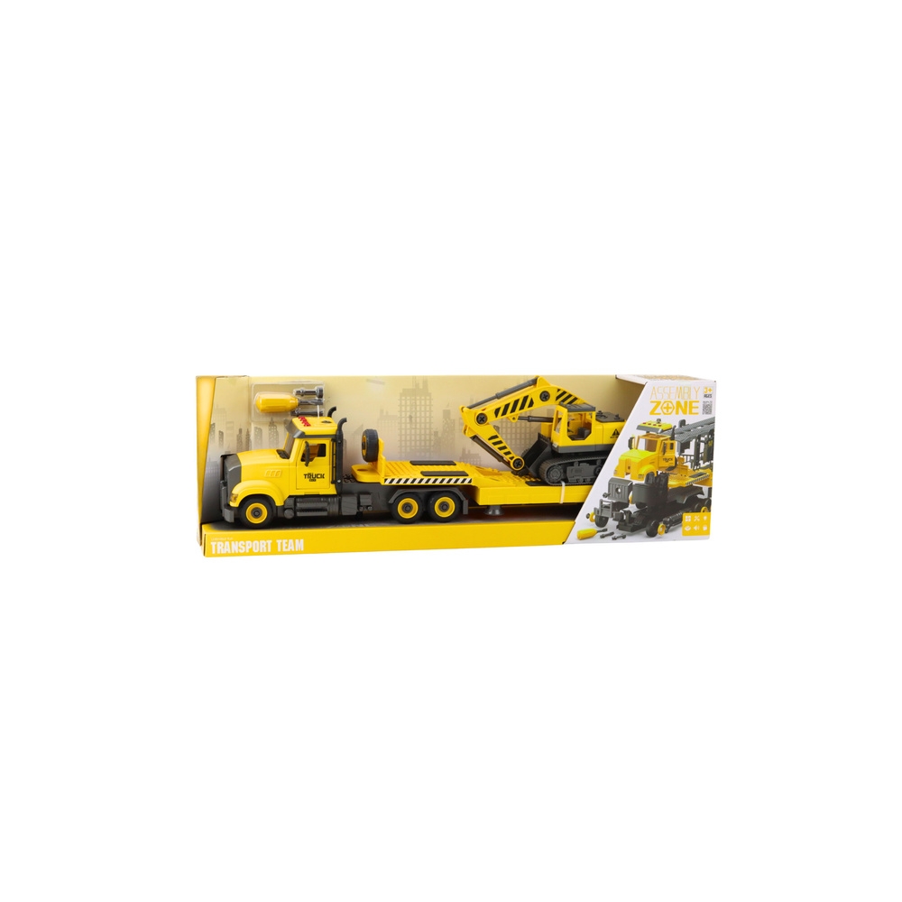 Sunkvežimis DIY Caterpillar su ekskavatoriumi žibintai garsai, geltonas-Žaislai, Auto ir transporto žaislai, Traktoriai-e-vaikas