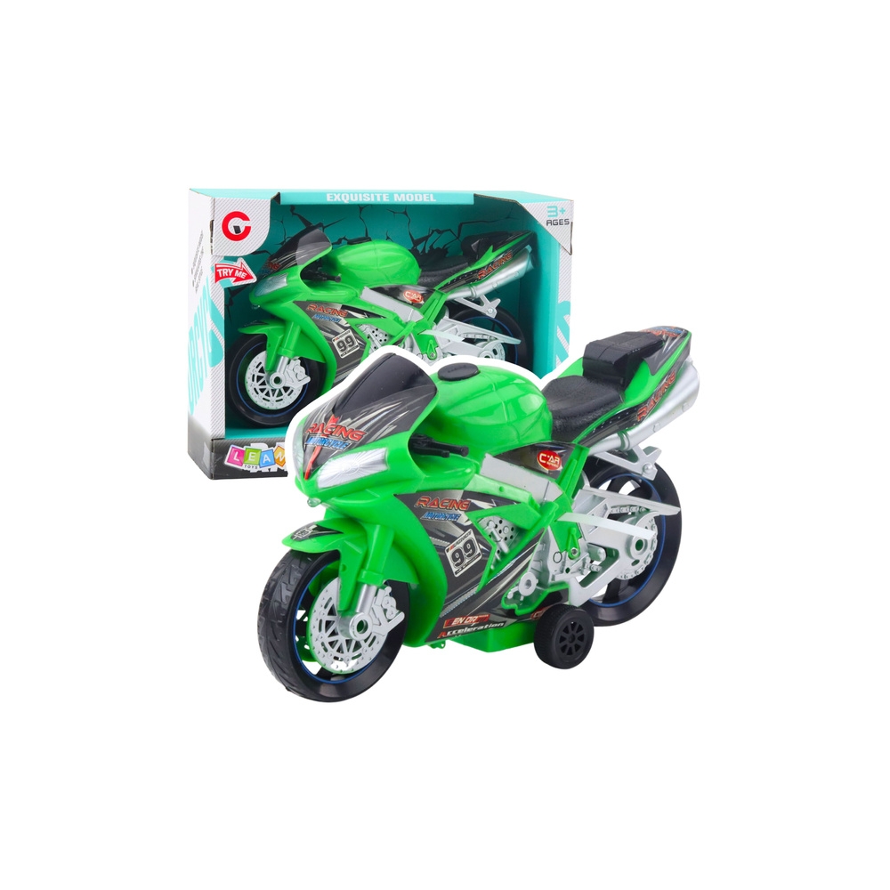Lenktyninis motociklas Off-Road Cross-Country žibintai garsai, žalias-Žaislai, Auto ir transporto žaislai, Motociklai-e-vaikas