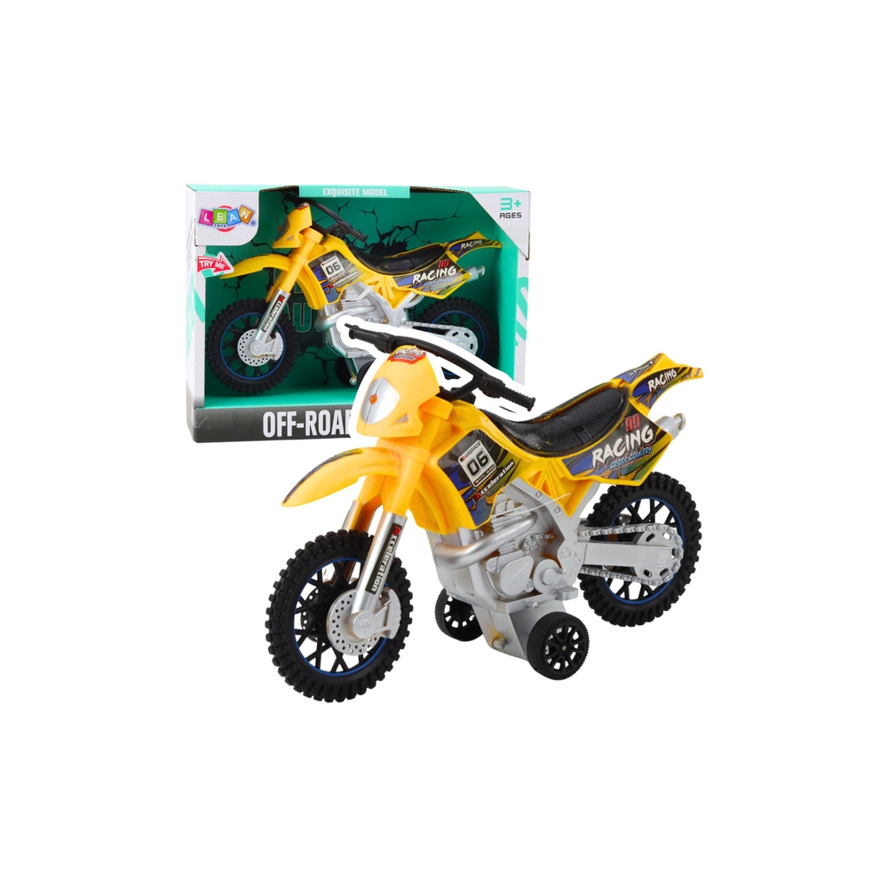 Motociklas Crossbike Off-Road žibintai garsai geltonas-Žaislai, Auto ir transporto žaislai, Motociklai-e-vaikas