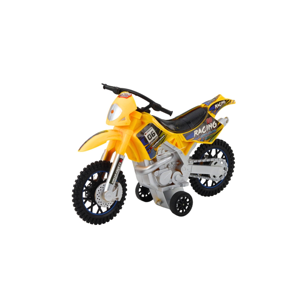 Motociklas Crossbike Off-Road žibintai garsai geltonas-Žaislai, Auto ir transporto žaislai, Motociklai-e-vaikas