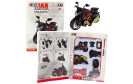 Motocykl Do Składania Skręcania Metal 1:14 DIY Czarno-Pomarańczowy