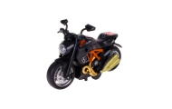 Metalinis surenkamas motociklas 1:14 juoda/oranžinė