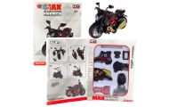 Motocykl Do Składania Skręcania Metal 1:14 DIY Czerwony