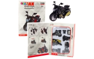 Motocykl Do Składania Skręcania Metal 1:14 DIY Czarny Złote Elementy