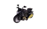 Motocykl Do Składania Skręcania Metal 1:14 DIY Czarny Złote Elementy