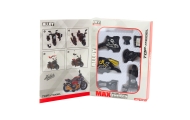Motocykl Do Składania Skręcania Metal 1:14 DIY Czarny Złote Elementy