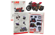 Motocykl Do Składania Skręcania Metal 1:14 DIY Czarno-Czerwony