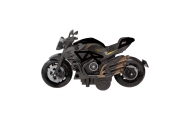 Metalinis surenkamas motociklas 1:14 aukso /juoda sp.