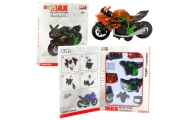Motocykl Do Składania Skręcania Metal 1:14 DIY Pomarańczowo-Zielony