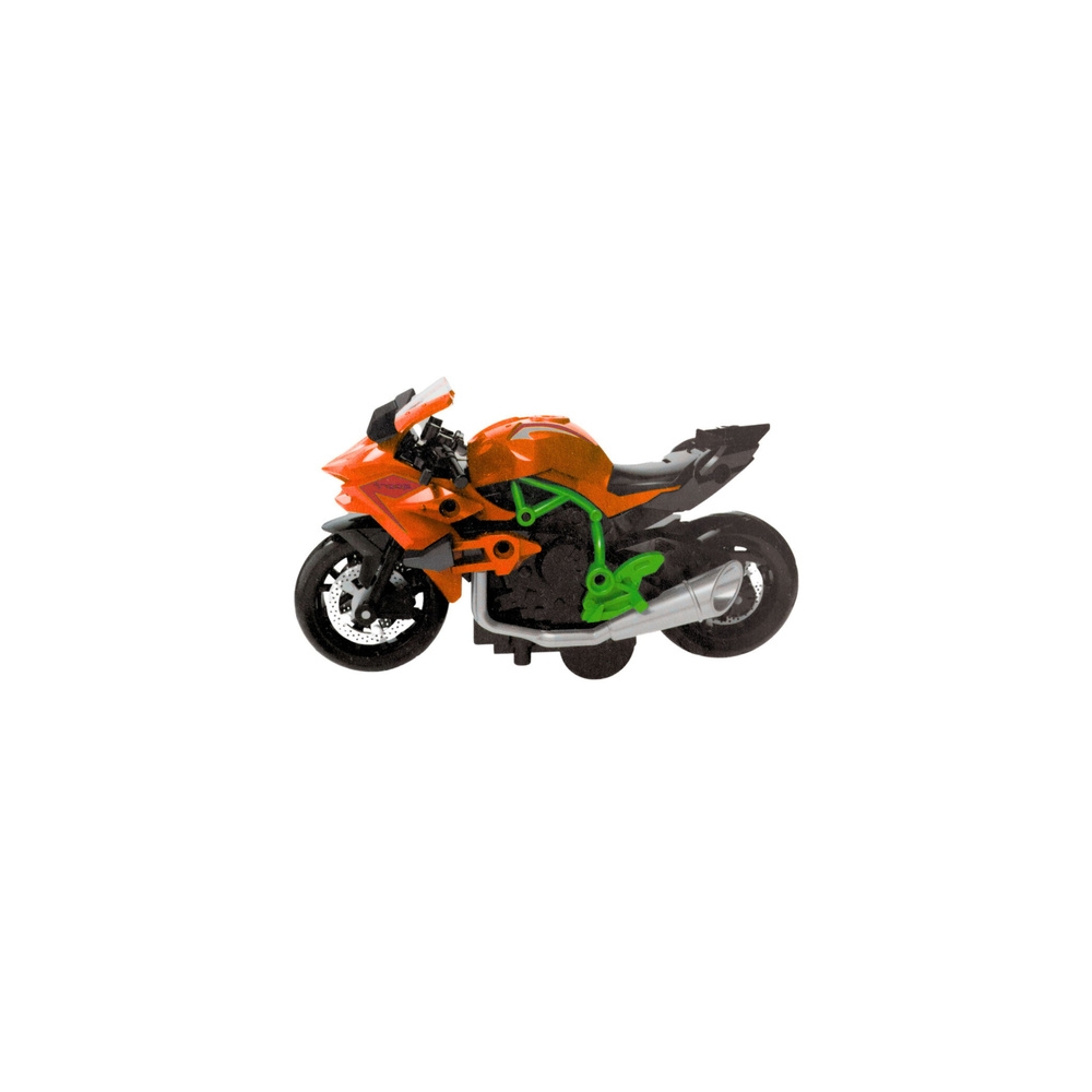 Metalinis surenkamas motociklas 1:14 oranžinė ir žalia sp.-Žaislai, Konstruktoriai, Auto ir transporto žaislai, Motociklai, Įvai
