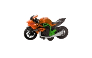 Motocykl Do Składania Skręcania Metal 1:14 DIY Pomarańczowo-Zielony