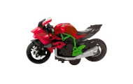 Metalinis surenkamas motociklas 1:14 žalias ir raudonas