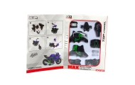 Motocykl Do Składania Skręcania Metal 1:14 DIY Zielono-Czarny