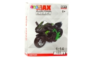 Motocykl Do Składania Skręcania Metal 1:14 DIY Zielono-Czarny
