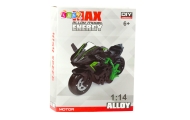 Motocykl Do Składania Skręcania Metal 1:14 DIY Zielono-Niebieski