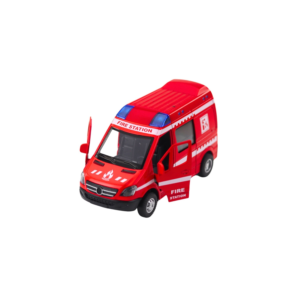 Metalinis gaisrinės brigados sunkvežimis Drive Pull Back Lights Sounds Red 1:32-Žaislai, Auto ir transporto žaislai, Mašinos-e-v