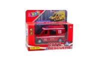Metalinis gaisrinės brigados sunkvežimis Drive Pull Back Lights Sounds Red 1:32