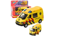 Greitosios medicinos pagalbos automobilis Metalinis maitinamas traukimo atgal žibintai skamba geltonai 1:32