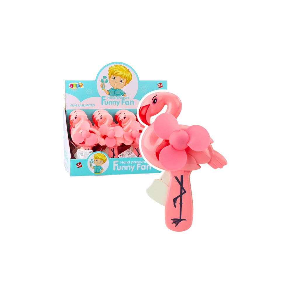 Vaikiškas mechaninis rankinis ventiliatorius "Flamingo Pink
