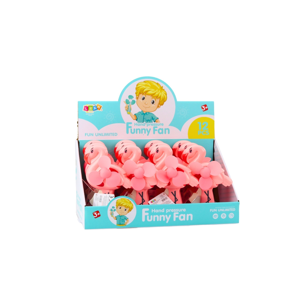 Vaikiškas mechaninis rankinis ventiliatorius "Flamingo Pink