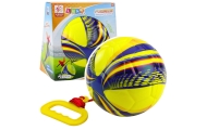 Treniruočių kamuolys su virvele ir rankena 14cm, Geltonas