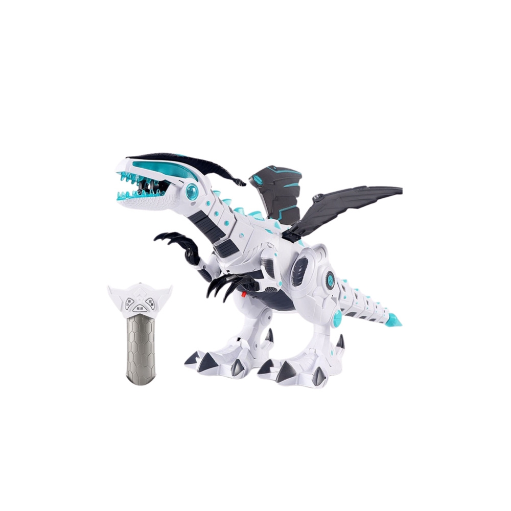 Robot Dinozaur Ze Skrzydłami Zdalnie Sterowany RC Światła Dźwięki Biały