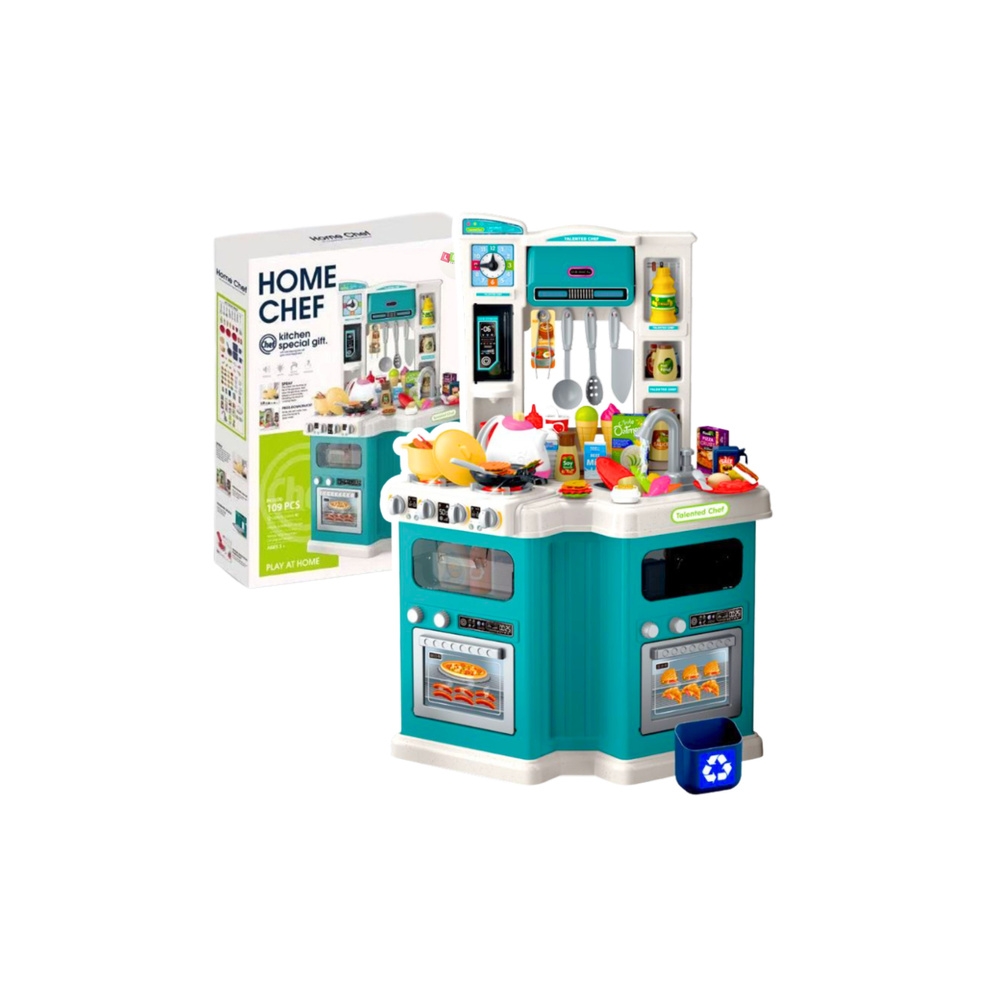 Didelė „Home Chef“ virtuvė vaikams Maisto gaminimo garsai Priedai (109 el.