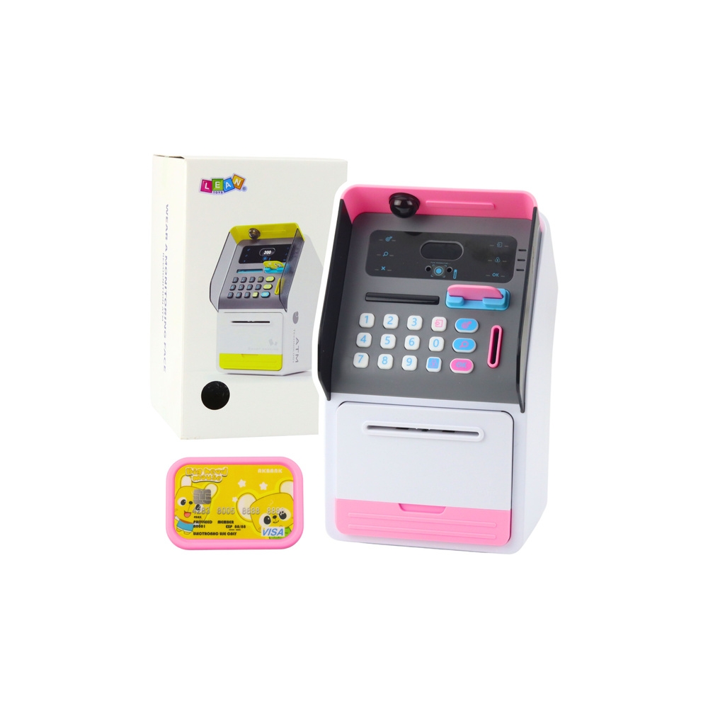 Seifas ATM taupyklė PIN kortelė rožinė-Dovanoms, Taupyklės-e-vaikas