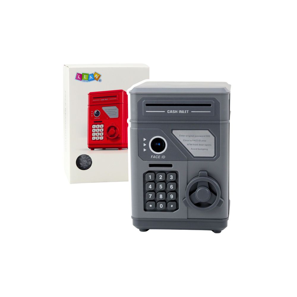 Elektroniczny Sejf Bankomat Skarbonka Na PIN Dla Dzieci Szary