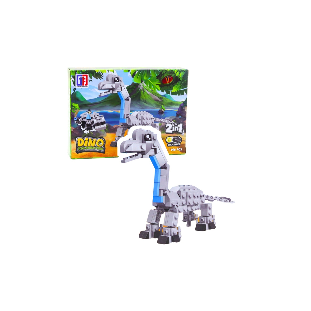 Klocki Konstrukcyjne Zestaw Dinozaur Robot 2w1 145-161 el. Mix
