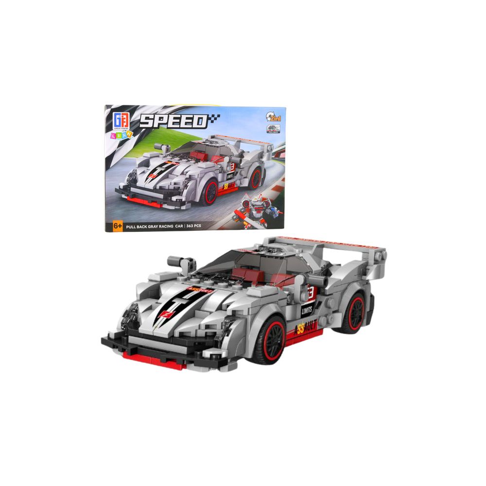 Klocki Konstrukcyjne Auto Sportowe Robot 2w1 Szary 363 el.