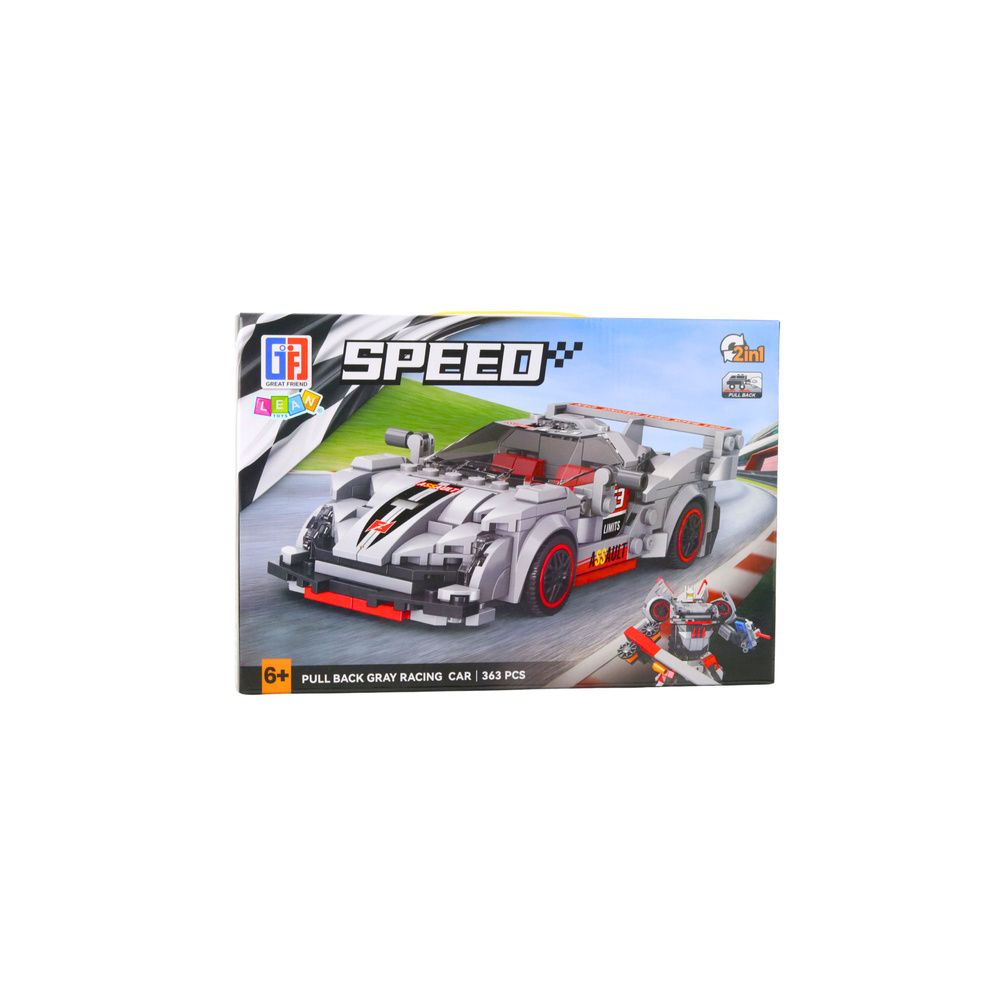 Klocki Konstrukcyjne Auto Sportowe Robot 2w1 Szary 363 el.