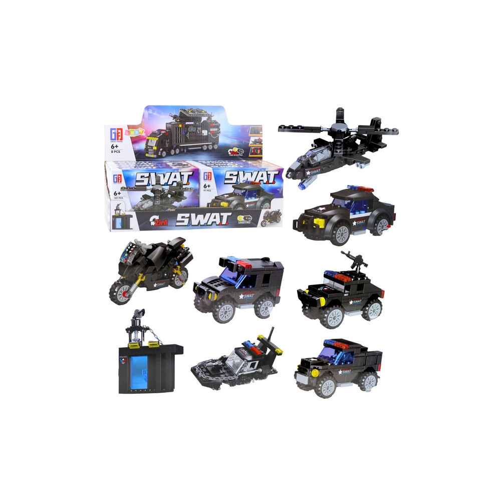 Konstruktorius Transporto priemonės SWAT 2-in-1, 92–117 el. MIX 1vnt-Žaislai, Konstruktoriai, Lego, statybiniai blokai-e-vaikas