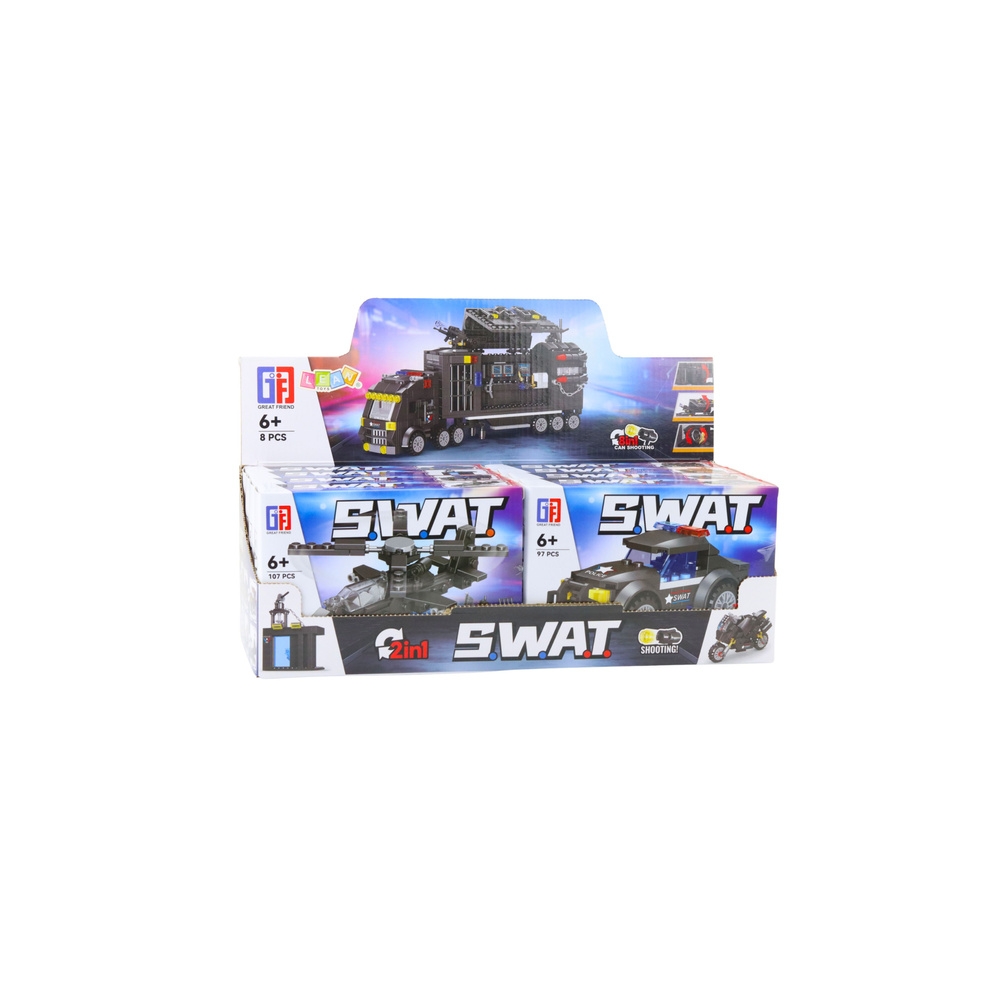 Klocki Konstrukcyjne Pojazdy Środki Transportu SWAT 2w1 92-117 el.