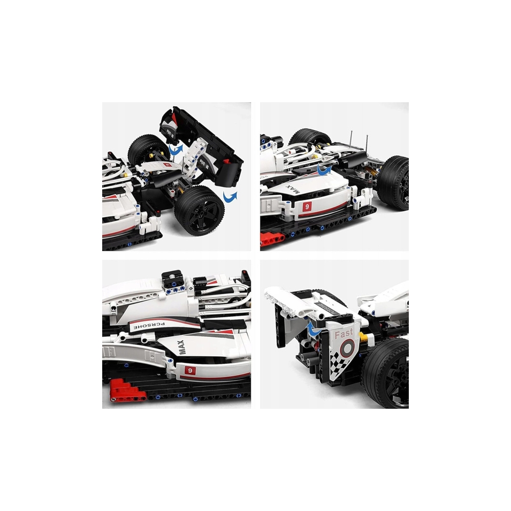 Konstruktorius F1 lenktyninis automobilis, baltos/raudonos sp., 1235 el.