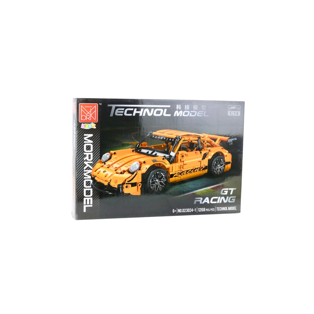Konstruktorius GT Racing automobilis, oranžinis, 1:14, 1268 el.