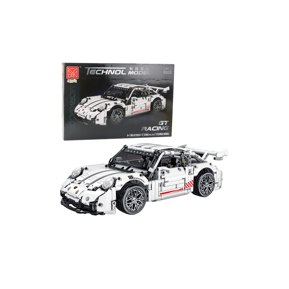 Konstruktorius GT Racing automobilis, baltas, 1:14, 1268 el.
