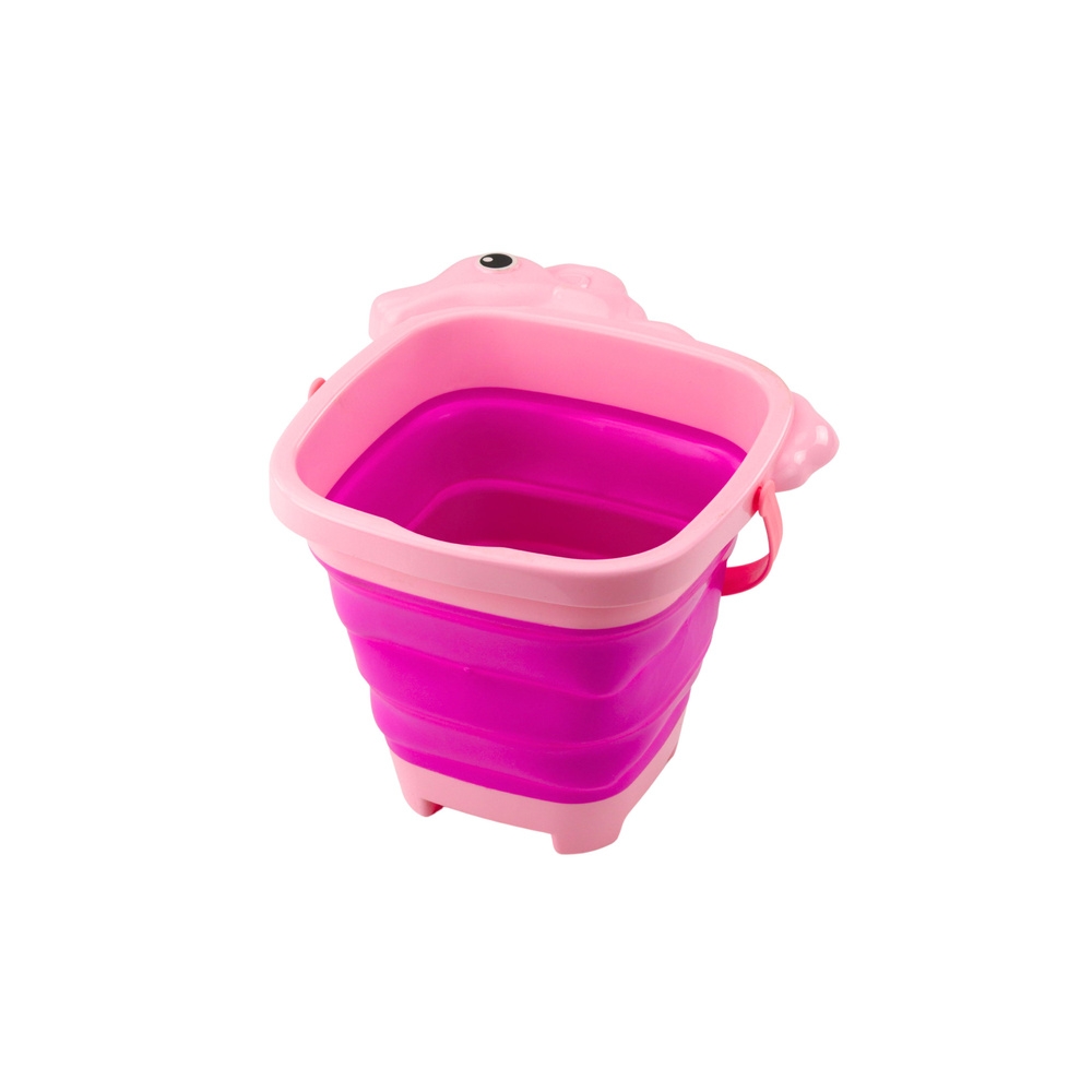 Sulankstomas silikoninis kibirėlis Vienaragis Paplūdimys Rožinis