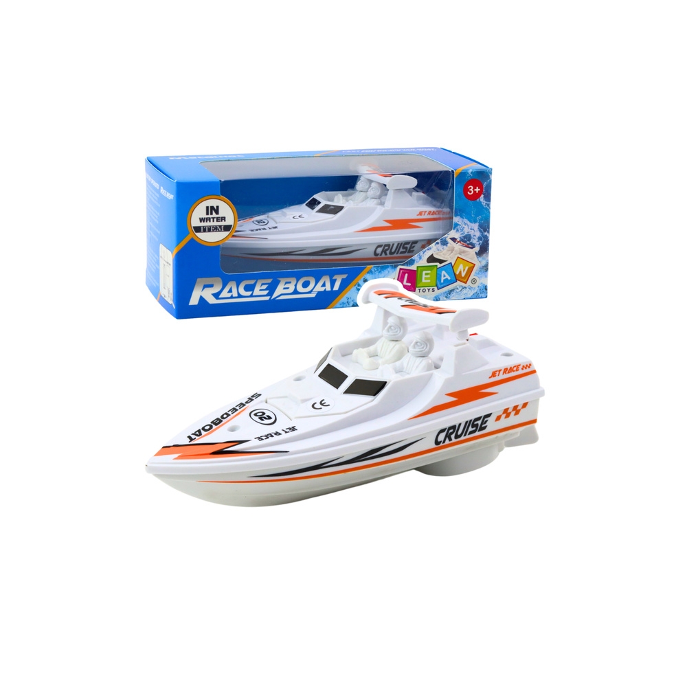 Boat Motorboat Battery Operated White Floating Water