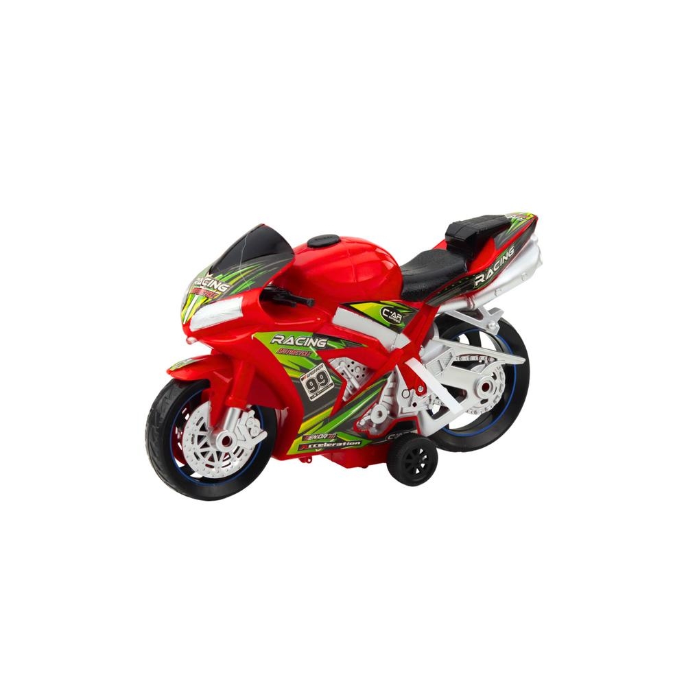 Lenktyninis motociklas su šviesos ir garso efektais Raudonas