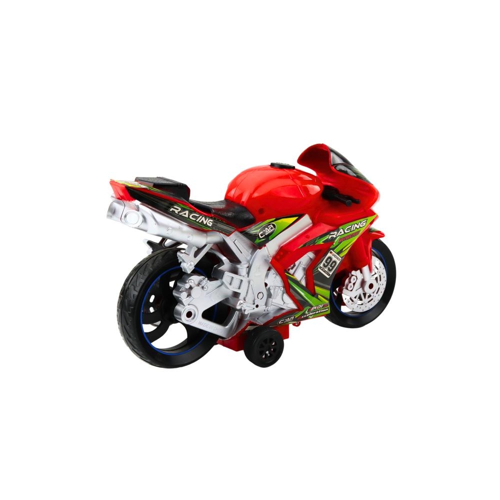 Lenktyninis motociklas su šviesos ir garso efektais Raudonas
