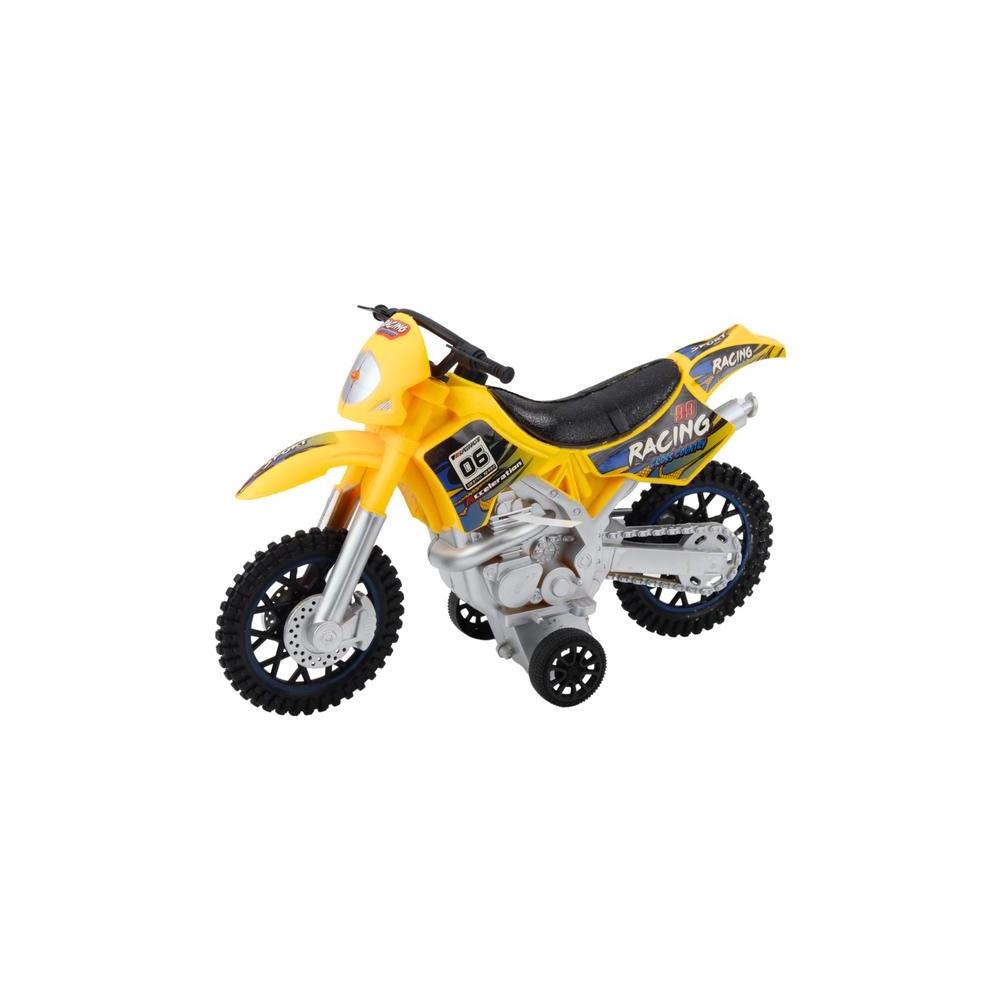 Visureigis motociklas su šviesos ir garso efektais Geltonas