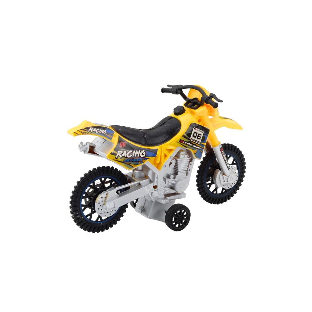 Visureigis motociklas su šviesos ir garso efektais Geltonas