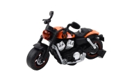 Motociklas su garsais ir šviesomis oranžinis