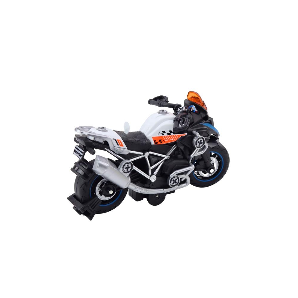 Lenktyninis motociklas su šviesos ir garso efektais Juodas